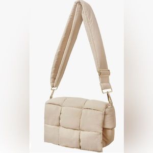Puffer Shoulder bag, nylon padded Woven crossbody